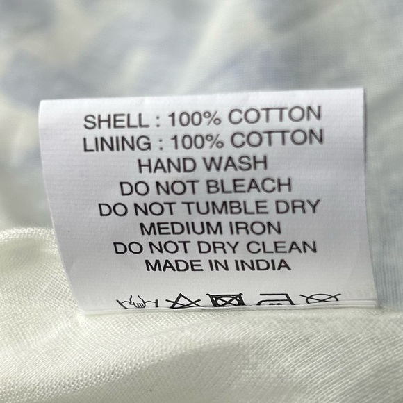 GOA Paris Blue and White Ikat Print  Maxi Dress Cotton Excellent Size M - Picture 9 of 10